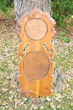 Large Vintage Chapman Spain Gilded Carved Wood Mirror Shell Wall Pocket Planter