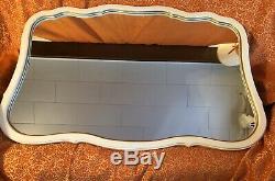 Large Vintage DIXIE French Provincial White Creme Wall Dresser Mantle Mirror