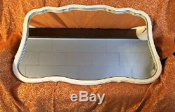 Large Vintage DIXIE French Provincial White Creme Wall Dresser Mantle Mirror