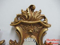Large Vintage Decorative Arts Gold Gilt Swan Hanging Wall Miror French Regency