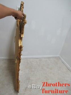 Large Vintage Decorative Arts Gold Gilt Swan Hanging Wall Miror French Regency