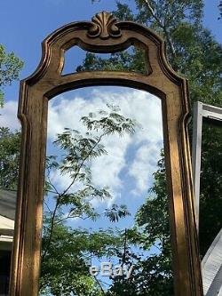 Large Vintage Drexel Carved French Hollywood Regency Gold Wall Mirror Bath Bed