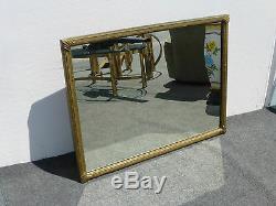 Large Vintage French Provincial Gold Wall Mantle Mirror Thin Frame Light Carved