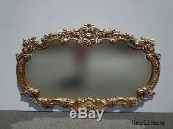 Large Vintage French Provincial Louis XVI Ornate Rococo Wall Mantle Mirror