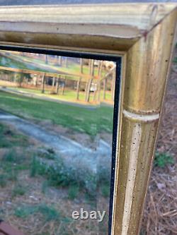 Large Vintage Gold Bamboo Framed Mirror 44x20 Beveled Edge
