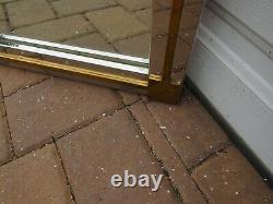 Large Vintage Mid Century Modern Wall Mirror 60 x 45 Brass Accents Metal Frame