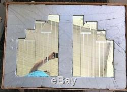 Large Vintage New York City Skyline Mirror Wall Sculpture With Wtc Twin Towers