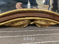 Large Vintage Ornate French Style Gold Leafed And Shell Wooden Wall Mirror