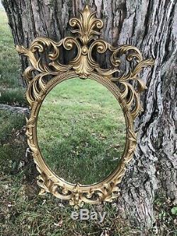 Large Vintage Ornate Gold Wall Mirror Hollywood Regency Victorian Shabby Chic