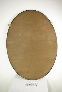 Large Vintage Oval Mirror, Antique Walnut Mirror, Bevel Edged, Wall Mirror, B1187