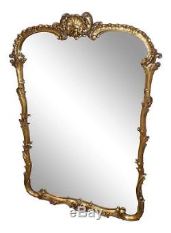 Large Vintage Rococo Style Burnished Gold Wall Mirror