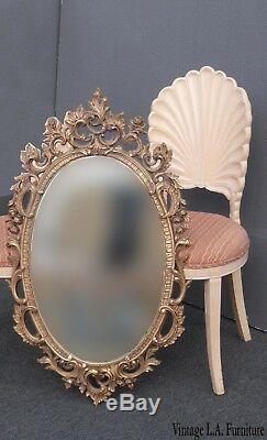 Large Vintage Syroco Ornate Scrolled Gold Wall Mantle Mirror