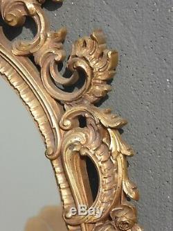 Large Vintage Syroco Ornate Scrolled Gold Wall Mantle Mirror