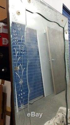 Large Vintage Venetian style Etched Mirror 60x40 Wall/Dresser, San Diego Ca area