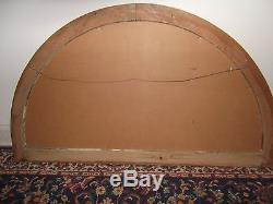 Large Vintage Wood Framed Arched Window Pane Wall Mirror