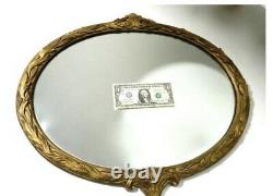 Large WALL Mirror Victorian Ornate Homco Burwood GOLD Hand Mirror