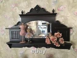 Large Wall Mantel Shelf With Mirror. Shabby Victorian Style