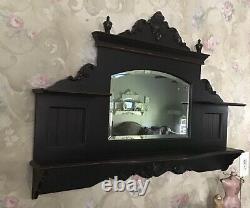 Large Wall Mantel Shelf With Mirror. Shabby Victorian Style