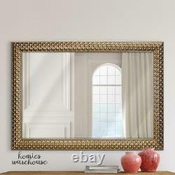 Large Wall Mirror Antique Gold Ornate Frame Bevel Bathroom Vanity Mantel Bedroom