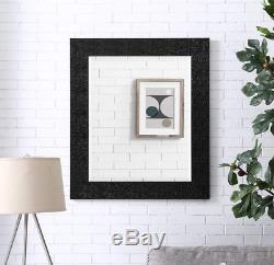 Large Wall Mirror Bathroom Vanity Lounge Black Mosaic Ornate Rectangle Frame
