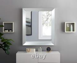 Large Wall Mirror Bathroom Vanity Lounge Silver Rectangle Mirrored Frame New