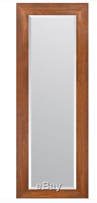 Large Wall Mirror Floor Leaning Standing Full Length Beveled Glass Walnut Frame