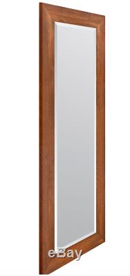Large Wall Mirror Floor Leaning Standing Full Length Beveled Glass Walnut Frame
