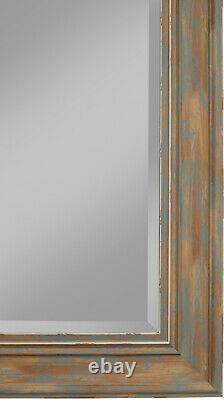Large Wall Mirror Full Length Leaner Farmhouse Antique Turquoise Rustic 65x31