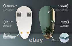 Large Wall Mirror Irregular Teardrop Shape Modern Boho Style Design 50x100 cm