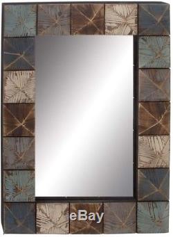 Large Wall Mirror Wood Framed Rustic Vintage Style Decorative Home Accent Decor