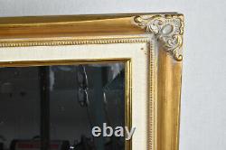 Large Wall Mirror with Beveled Glass and Wood Gilted Ornate Frame 26x32