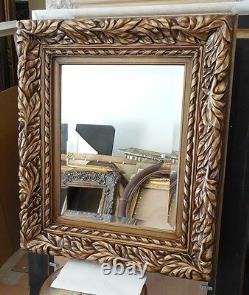 Large Wood/Resin 27x31 Rectangle Beveled Custom Framed Wall Mirror