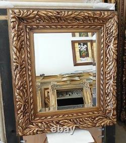 Large Wood/Resin 27x31 Rectangle Beveled Custom Framed Wall Mirror
