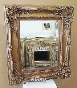 Large Wood/Resin 27x31 Rectangle Beveled Framed Wall Mirror