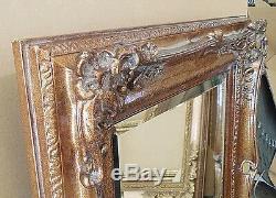 Large Wood/Resin 29x33 Rectangle Beveled Framed Wall Mirror