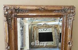 Large Wood/Resin 29x33 Rectangle Beveled Framed Wall Mirror