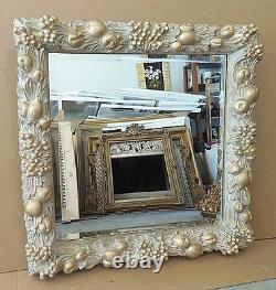 Large Wood/Resin 31x31 Rectangle Beveled Custom Fruit Framed Wall Mirror