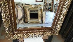 Large Wood/Resin 31x35 Rectangle Beveled Framed Wall Mirror