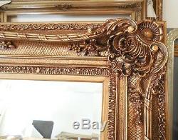 Large Wood/Resin Gold Louis XV 45x55 Rectangle Beveled Framed Wall Mirror