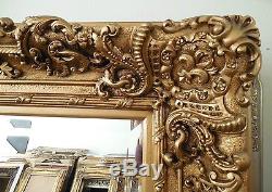Large Wood/Resin Louis XIV 46x53 Rectangle Beveled Framed Wall Mirror