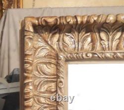 Large Wood/Resin Ornate 51x63 Rectangle Beveled Framed Wall Mirror