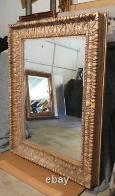 Large Wood/Resin Ornate 51x63 Rectangle Beveled Framed Wall Mirror