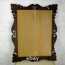 Large Wooden Wall Hanging Mirror Ornate Vanity Dresser Hallway 34 x 26