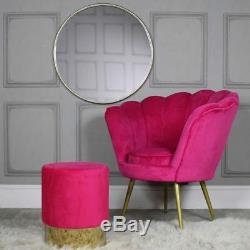 Large gold round vintage wall mirror circle living room hallway bedroom vanity