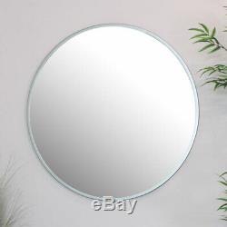 Large round silver wall mirror vintage living room hallway home decor display