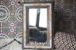 Large wall mirror Moroccan bone inlay mirror Boho art deco mirror Arabic decor