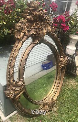 Large wall mirror Ornate Oval Vintage French