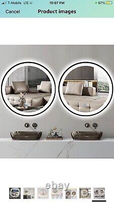 Large wall round LED mirror
