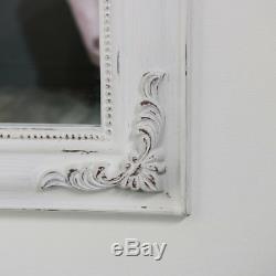 Large white overmantel arched wall mirror vintage French shabby chic display
