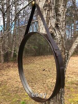 Limited Edition Jamie Young Dark BROWN Leather (Large) Mirror